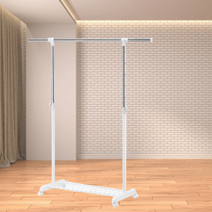 Organizador de armario rodante de alta resistencia, estante de ropa de un solo nivel con ruedas para sala de estar para colgar ropa y zapatos - Product Image 3