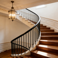Balustres en fer forgé en forme de Y au design moderne, balustres métalliques, meneaux d'escalier pour villa