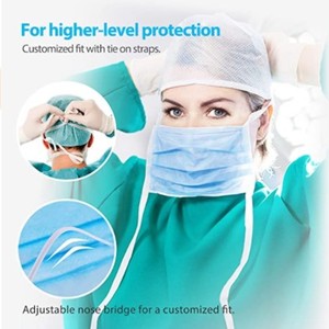 S & J CE EN14683 Y Tế Phẫu Thuật Mặt Nạ 4 Ply Phẳng Tai Thoải Mái Strap ASTM F2100 Cấp 3 Dùng Một Lần Phẫu Thuật Mặt Nạ - Product Image 4