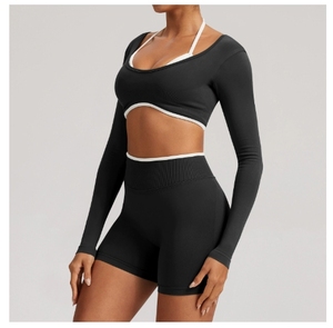 Ropa interior deportiva sin costuras de secado rápido transpirable Europea americana para mujer traje de <span class=keywords><strong>Fitness</strong></span> brocado melocotón cadera pantalones de Yoga elásticos - Product Image 6