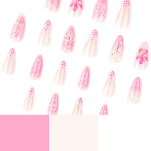 Venta de Fábrica, <span class=keywords><strong>Uñas</strong></span> Postizas 3D <span class=keywords><strong>con</strong></span> Diseño de <span class=keywords><strong>Flores</strong></span>, 24 Piezas, <span class=keywords><strong>Uñas</strong></span> Artificiales Francesas Rosas Personalizadas para Dedos <span class=keywords><strong>con</strong></span> Pegamento - Product Image 4