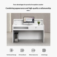 Comptoir de réception en MDF durable pour entreprise, comptoir de caisse pour hall d'hôtel, comptoir de bar, petite table moderne peinte pour hôpital et centre commercial