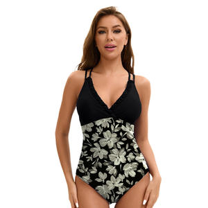 New <b>women's</b> sleeveless one-piece swimsuit Solid color <b>sexy</b> backless pleated <b>tight</b> swimsuit - Product Image 1