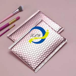 Factory Direct 200*280+40mm Rose <strong>Gold</strong> Metallic Foil <strong>Poly</strong> Packaging Bag Padded Envelopes Bubble <strong>Mailers</strong> - Product Image 1