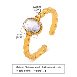 New Fashion Jewelry Stainless Steel <b>Cz</b> Zircon Hoop <b>Ring</b> Jewelry - Product Image 4