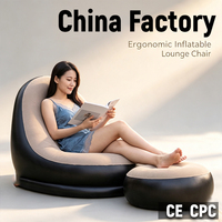Ensemble de canapé pouf gonflable moderne et tendance pour loisirs, lit inclinable pliable d'extérieur, siège moelleux, tabouret Tatami, chaise de chambre