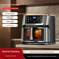 Nouvelle friteuse à air grande capacité pour usage domestique, appareil à frites multifonctionnel, écran tactile électrique, 1200W, friteuse en métal et plastique