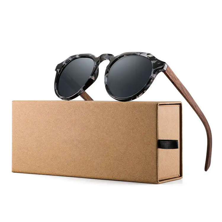 High quality designer polarized bamboo wood sunglasses custom logo men's sports sunglasses