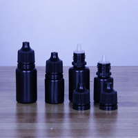 Flacon compte-gouttes souple en plastique opaque noir de 5 ml et 10 ml, idéal pour encre, pigments et médicaments – Nouvelle vente chaude