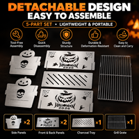 Barbecue portable au charbon de bois en acier inoxydable, barbecue de table compact, cuisinière d'extérieur pour jardin, camping, pique-nique