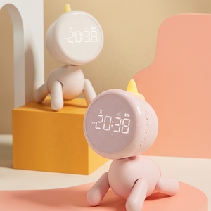 EGOGO-Horloge intelligente <span class=keywords><strong>licorne</strong></span> pour chambre à coucher, veilleuse, veilleuse, affichage numérique, réveil, sieste, horloge de bureau électronique mignonne - Product Image 1