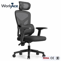 Fauteuil ergonomique moderne confortable avec système de suivi lombaire en plastique certifié BIFMA CE EN 1335, siège pivotant, vente en gros