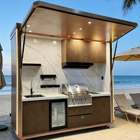 Cuisine mobile résistante aux intempéries en plein air, barbecue en acier inoxydable pour les événements de jardin et de patio