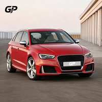 Kit de pare-chocs avant de style RS3 sportif avec lèvre en fibre de carbone et calandre en nid d'abeille pour Audi A3, mise à niveau vers l'apparence RS3, tuning extérieur
