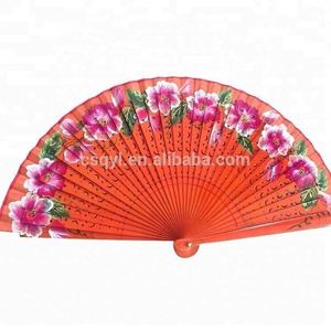 Éventail de danse flamenco en bois, art populaire espagnol, peint à la main, motif floral, 23 cm, origine Chine, pour fêtes, vente en gros - Product Image 4