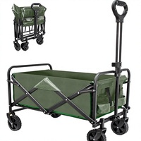 Chariot pliable robuste avec poignée réglable en hauteur, chariot utilitaire de plage, chariot pliant pour le camping, les sports et les activités de plein air