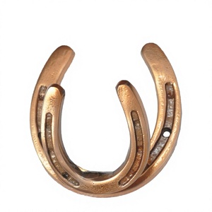 Copper Electroplated Equestrian Hooks Bathroom Basin Wall Mount Towel <b>Holder</b> Cast Aluminium Horse <b>Shoe</b> Hooks at Good Deals - Product Image 1