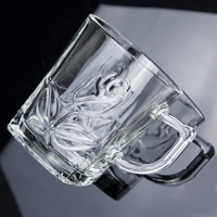 Mug à café en verre transparent avec logo personnalisé, avec poignée, sans BPA, gobelet réutilisable pour boissons chaudes et froides