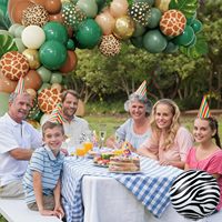 Kit d'arche de guirlande de ballons Jungle Safari, ballons en latex imprimés colorés pour décorations de fête sur le thème de la faune, baby shower, anniversaire d'enfants