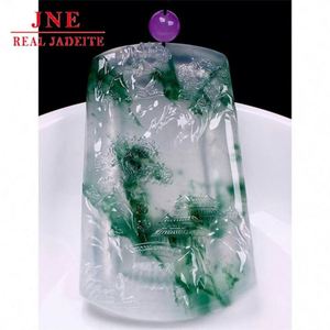 Myanmar mina madera alto hielo flotante flor montaña agua marca colgante Jade joyería COLLAR COLGANTE para amigos - Product Image 1