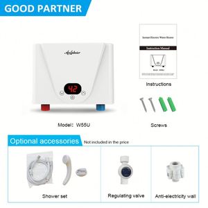 เครื่องทำน้ำอุ่นไฟฟ้าแบบเฟสเดียวขนาดกะทัดรัดสำหรับใช้ในบ้านใต้ซิงค์น้ำฝักบัวพลาสติกคำแนะนำภาษาอังกฤษ - Product Image 6