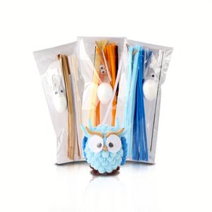 60-Piece <b>6</b>-Color Chenille Stems DIY Craft Kit for Kids Cute Owl <b>Series</b> Modern Educational Toy for Multi-Occasion Fun - Product Image 1