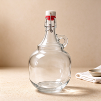 Bouteille en verre à bouchon basculant avec poignée, hermétique, pour bière artisanale, vin, kombucha, personnalisable avec logo, vente en gros