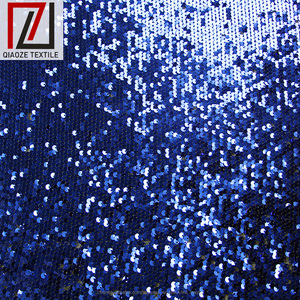De grandes quantités de sur mesure double bleu navi bleu dentelle sequin tissu extensible - Product Image 3