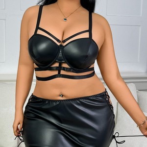 ชุดเซ็กซี่สไตล์กระโปรงสั้นสีดำลายเรียบสำหรับสาวอวบอ้วน ยี่ห้อ YIJI BDSM ไซส์พลัสสไตล์ยุโรปและอเมริกา - Product Image 3