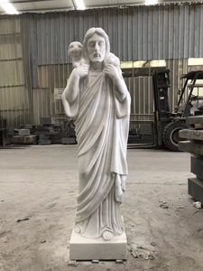 Factory High Quality Hand Custom Large <b>White</b> Marble Stone Jesus Good Sculpture Jesus Christ High-Quality Marble a - Product Image 4