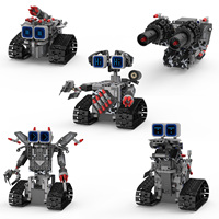 Ensemble de construction de robot militaire programmable 5-en-1 avec télécommande, assemblage STEM, contrôle par détection de gravité via application, jouet télécommandé