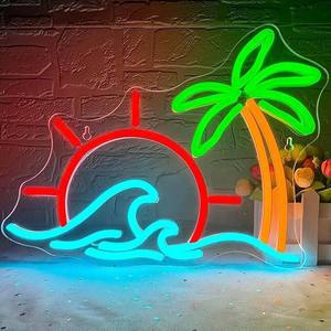 Letreros de Neón Decorativos, Letrero de Neón con Diseño de Amanecer y Atardecer, Luces LED con Diseño de Olas Marinas para Sala de Estar, Fiestas, Bares, Decoración, Alimentación por USB - Product Image 2