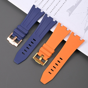 Bracelet de montre en caoutchouc 28mm FKM compatible avec AP Bracelet en caoutchouc <span class=keywords><strong>bleu</strong></span> marine orange Bracelet de plongée sport Vente directe d'usine - Product Image 3