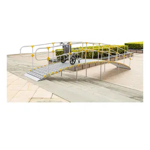 Rampa DE ACCESO portátil de aluminio para silla de ruedas de 2 escalones, furgonetas, rampa para barcos, sistema de rodillos, rampa para discapacitados, etapa de escaleras