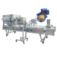 Machine automatique de remplissage et de scellage de gobelets pour pâtisseries et desserts, idéale pour l'emballage de houmous, yaourts et jus de fruits