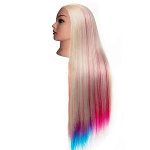 Cabeza <span class=keywords><strong>de</strong></span> Maniquí Sintética Resistente al Calor - Estilo Yaki para Prácticas <span class=keywords><strong>de</strong></span> Peluquería, Trenzado y Cosmetología - Product Image 1