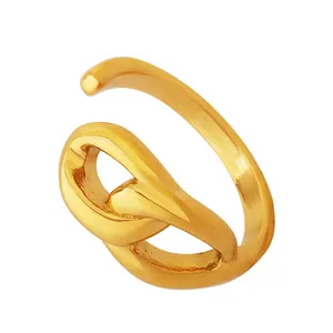 Fashion chain splicing shape ring stainless steel gold ring