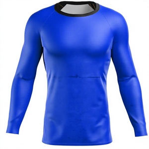 เสื้อแขนยาวสำหรับผู้ชายเสื้อแรชเมอร์รัดรูปโลโก้แบบกำหนดเอง - Product Image 1