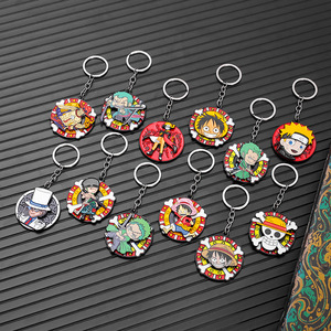 <span class=keywords><strong>Porte</strong></span>-clés One Piece Conan, pendentif rotatif rond, motif anime Luffy Zoro Chopper, cadeau - Product Image 3