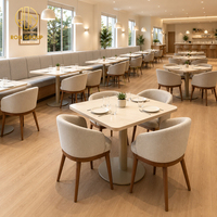 Ensemble de mobilier commercial Ron Group, sièges de banquettes personnalisés, chaise rembourrée en tissu, table carrée en bois massif pour restaurant