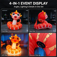Mascotte gonflable Serpent du Zodiaque Chinois en nylon ignifuge avec souffleur intégré, impression numérique, pour événements du Nouvel An et présentations de marque