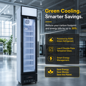 Réfrigérateur Commercial Vertical Étroit pour Boissons 105L – <span class=keywords><strong>Vitrine</strong></span> Slim à Température Unique - Product Image 2