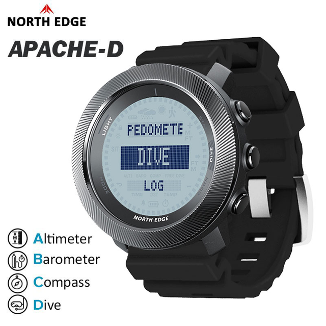North Edge Apache-D Men Outdoor Sports Watch Altimeter Barometer Compass Waterproof Diving Computer Watch Wholesale Reloj Hombre