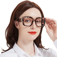 Lunettes optiques confortables pour femmes, avec logo personnalisé, style vintage, verres transparents, monture intégrale rectangulaire, imprimées