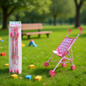 Poussette pliable rose Sprint pour poupées avec roues pour jouets - Product Image 3