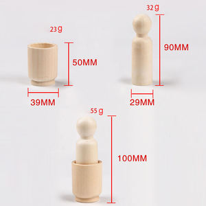 Muñecos <span class=keywords><strong>de</strong></span> Madera <span class=keywords><strong>de</strong></span> Abedul sin Terminar para Niños, Manualidades <span class=keywords><strong>de</strong></span> Madera para Pintar y Grabar a Mano - Product Image 3