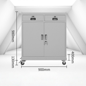 <b>Tool</b> <b>Trolley</b> Grey Utility Cart With Customizable Compartments Lockable Wheels for Workshop Garage Storage Factory Price Locking - Product Image 5