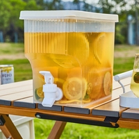 Ensemble distributeur de boissons en plastique transparent grande capacité avec robinet, design moderne pour fêtes