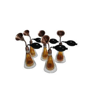 Flacon de parfum de luxe personnalisé, double couche de verre, détails en laiton, style Art Déco, pour bureau/mural, marques haut de gamme - Product Image 3