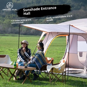 Grande tente de camping familiale pour 8 personnes et plus, imperméable, tente <span class=keywords><strong>en</strong></span> tissu Oxford quatre saisons avec 2 chambres et 1 salon - Product Image 6